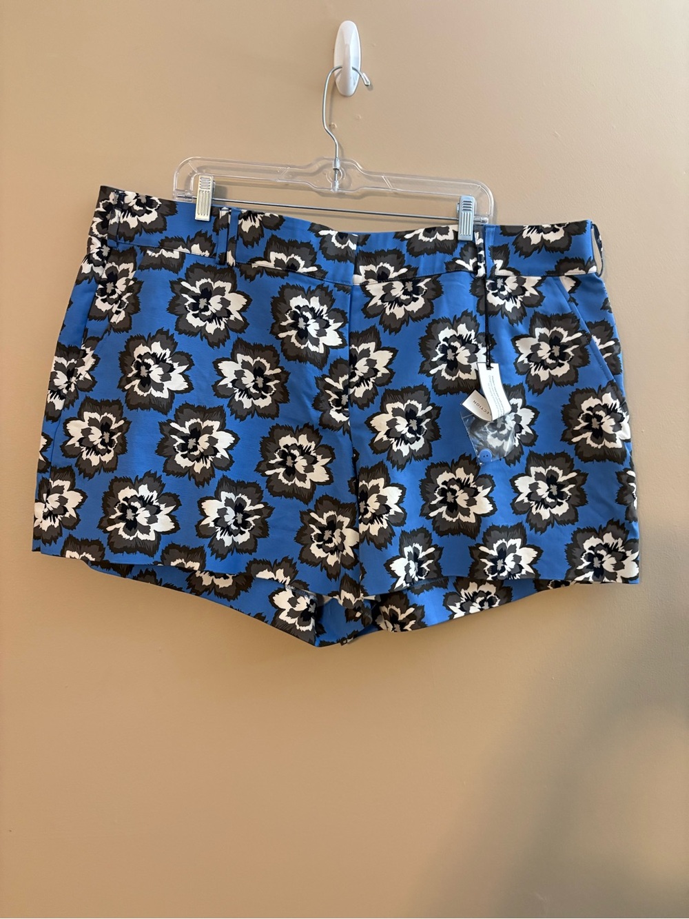 Lane Bryant Blue Floral Print Jean Shorts